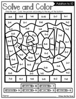 Back to School Activities READING Color by Code {Addition & Subtraction to 10}