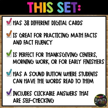 Thanksgiving Boom Cards™ Color by Code CORNUCOPIA Digital Learning Activity