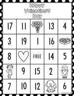 Valentine's Day Bingo, Addition and Subtraction Math Bingo Game