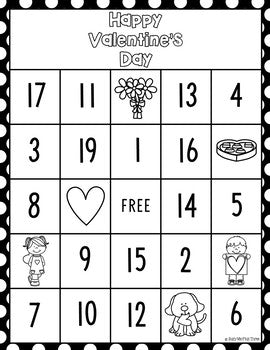 Valentine's Day Bingo, Addition and Subtraction Math Bingo Game