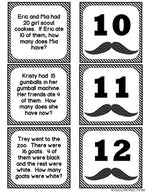 SUBTRACTION Word Problems, I Mustache You Some Questions, Numbers 1-20