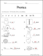 Phonics Worksheet Pack, PHONOGRAMS, Kindergarten & First Grade