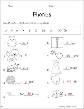 Phonics Worksheet Pack, PHONOGRAMS, Kindergarten & First Grade