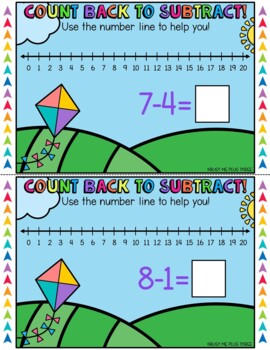 Number Line Addition and Subtraction with Number up to 20 Task Cards