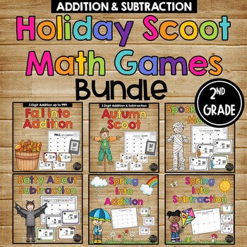 Second Grade Place Value Bundle: Math Card Games for SPED - Subs -  Intervention