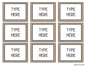 Editable Labels Burlap and White Theme for Classroom {170 Labels}