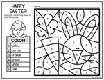 Easter Activities for Writing and Math | Color by Number and Writing Pages