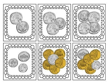 Money Game Concentration up to $1.00 for First and Second Grade, Memory