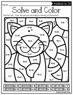 Color by Code PETS and Animals Color by Number {Addition & Subtraction to 20}