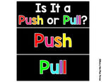 Push or Pull Sort for Pocket Chart for Force and Motion