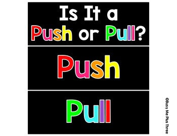 Push or Pull Sort for Pocket Chart for Force and Motion