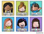 Editable Name Tags and Labels Melonheadz BRIGHT Polka Dots {168 Kids}