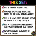 Types of Rocks BOOM CARDS™ Digital Learning Game for Primary Students