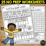 Earth Day Activities Packet NO PREP Fun Math and Literacy Puzzles & Worksheets