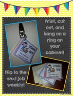 Classroom Jobs, Bright Chevron Theme