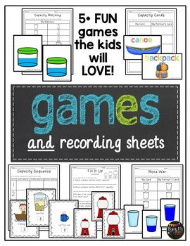 Nonstandard Capacity Unit for Kindergarten, 1st Measurement