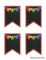 ROY G BIV Editable Banners {Primary Rainbow & Chalkboard Theme}