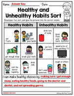 Healthy Habits and Unhealthy Habits Sort Distance Learning for Google Classroom™