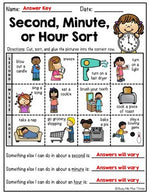 Second, Minute, Hour Sort Distance Learning for Google Classroom™ Measuring Time