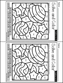 Color by Code OUTER SPACE Color by Number {Addition & Subtraction to 10}