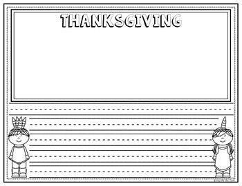 THANKSGIVING Activities for Writing and Math | Color by Number and Writing Pages