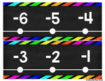 Number Line Classroom Decor, Chalkboard & Neon Black {-100 to 250}