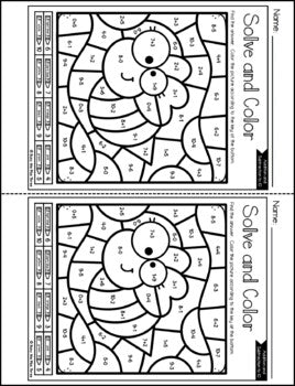 Color by Code BUGS and INSECTS Color by Number {Addition & Subtraction to 10}