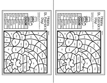 ST. PATRICK'S DAY Activities for Writing & Math Color by Number & Writing Pages