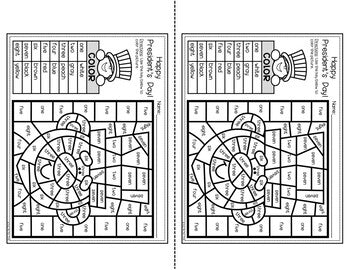 President's Day Activities for Math & Writing | Color by Number & Writing Sheets