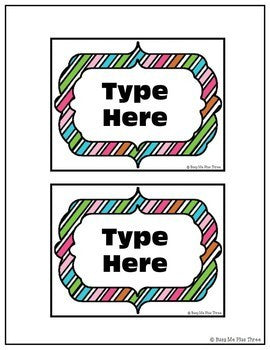 EDITABLE Labels for Classroom Organization, Decor, Stripes & Polka Dots