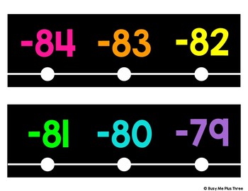 Classroom Decor Number Line Black and Bright {-100 to 300}