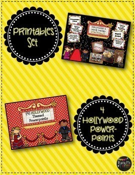 Hollywood Theme Celebration BUNDLE, Powerpoint, Printables, Decor, Paper