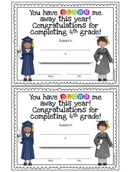 End of Year Award Blow Pop or Gum Graduation Certificate {Editable}