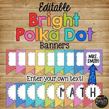 Bright Polka Dots Classroom Decor GROWING BUNDLE