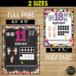 Number Posters 1-20 CONFETTI THEME in White and Chalkboard