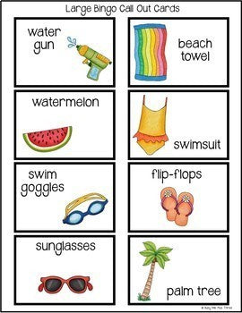 SUMMER BINGO Game End of the Year | 25 Different Bingo Cards