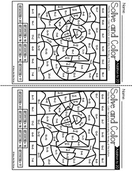 Back to School Activities READING Color by Code {Addition & Subtraction to 20}