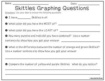 Skittles Graph {Sort Tally Total Graph and Answer Questions from Data}