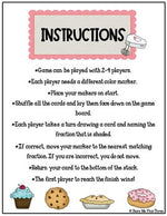 Fractions Activity for First Grade Fractions Game for Math Stations