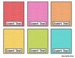 Editable Name Tags and Labels Melonheadz BRIGHT Polka Dots {168 Kids}