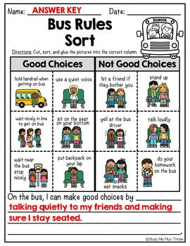 Bus Rules and Behavior Sort Distance Learning for Google Classroom™