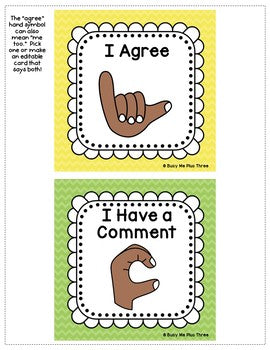 Hand Signals for the Classroom, EDITABLE Classroom Management Bright Chevron