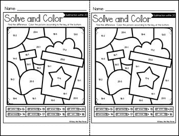 Color by Code Summer Math Activities {Addition & Subtraction to 20} End of Year