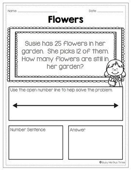 Word Problems BUNDLE Booklet {Base Ten, Number Line, Hundreds Chart}