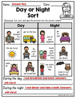 Day or Night Sort Print & DIGITAL Option for Distance Learning Google Classroom™