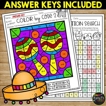 Cinco de Mayo Activities Packet FIESTA THEME, Puzzles, Games, Math, Reading