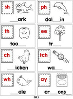 PHONICS CARDS Match Up, Sounds, Chunks, Game and Interactive Book