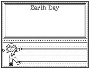 Earth Day Activities for Writing and Math | Color by Number and Writing Pages