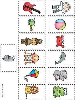 Beginning Sounds Match Up, Letters of the Alphabet, Game and Interactive Book