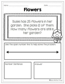 Word Problems Using a Number Line (Double Digit Numbers)